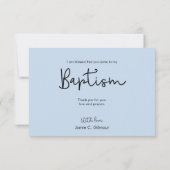 Simple Blue Baptism Baby boy foto bedankt je kaart (Achterkant)