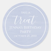 Simple Blue Birthday Calligraphy Waterverf Script Ronde Sticker (Voorkant)