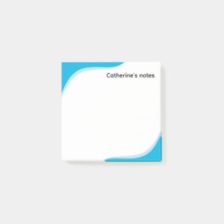 Simple blue & black waves customizable post-it® notes