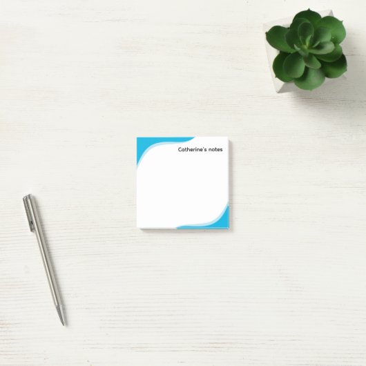Simple blue & black waves customizable post-it® notes (Kantoor)