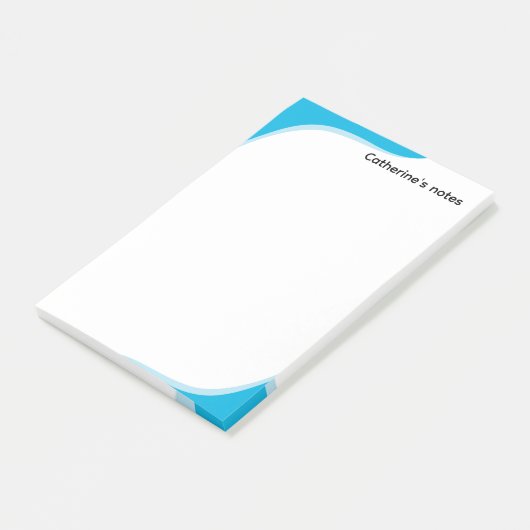 Simple blue & black waves customizable post-it® notes (Schuin)
