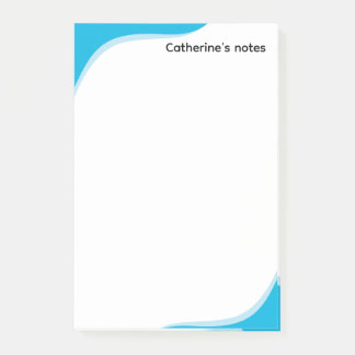 Simple blue & black waves customizable post-it® notes