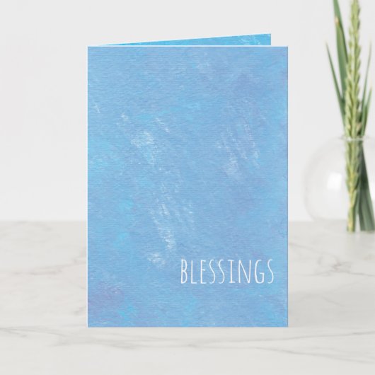 Simple Blue Blessings Modern Kaart (Voorkant)