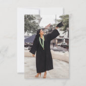 Simple Blue bow  graduation thank you message Bedankkaart (Achterkant)