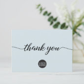 Simple Blue Business Customer Appreciation Bedankkaart (Staand voorkant)