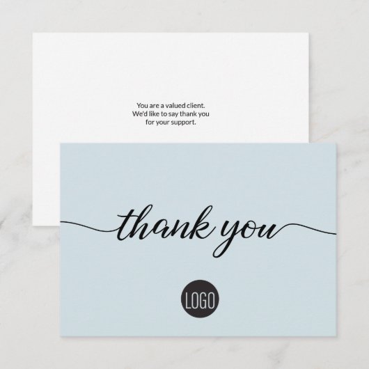 Simple Blue Business Customer Appreciation Bedankkaart (Voorkant / Achterkant)