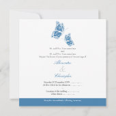 Simple Blue Butterflies Wedding Announcement 2 Kaart (Achterkant)