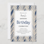 Simple Blue Chevron Birthday Kaart (Voorkant)