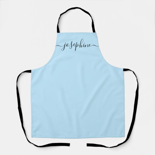 Simple Blue Chic Elegant Name Script Schort (Voorkant)