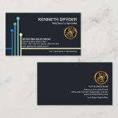 Simple Blue Circuit Board Web Designer Visitekaartje (Voorkant / Achterkant)