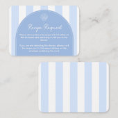 Simple Blue Coastal Bridal Shower Recipe Request Informatiekaartje (Voorkant / Achterkant)