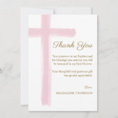 Simple Blue Cross Baptism  Bedankkaart (Voorkant)