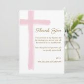 Simple Blue Cross Baptism  Bedankkaart (Staand voorkant)