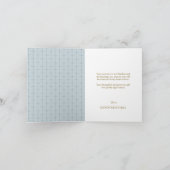 Simple Blue Cross Baptism Folded  Bedankkaart (Binnen)