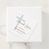 Simple Blue Cross Confirmation Thank You Bedankjes Labels (In situ)