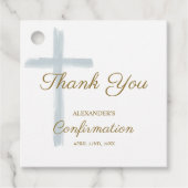 Simple Blue Cross Confirmation Thank You Bedankjes Labels (Voorkant)