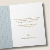 Simple Blue Cross First Holy Communion Folded  Bedankkaart