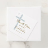Simple Blue Cross Thank You First Holy Communion Bedankjes Labels (In situ)