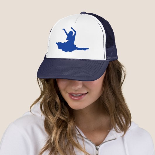 Simple Blue Dancer Silhouette Illustratie Trucker Pet (In situ)