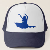 Simple Blue Dancer Silhouette Illustratie Trucker Pet (Voorkant)