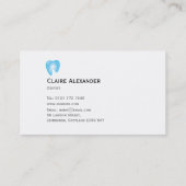 Simple Blue Dentist Visitekaartje (Achterkant)