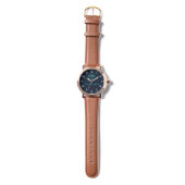 Simple Blue elegant Monogram Horloge (Bandje)