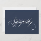 Simple Blue Elegant Script Sympathy Card Aankondiging (Voorkant)