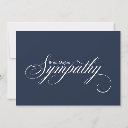 Simple Blue Elegant Script Sympathy Card Aankondiging (Voorkant)