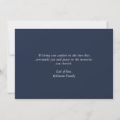 Simple Blue Elegant Script Sympathy Card Aankondiging (Achterkant)