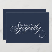 Simple Blue Elegant Script Sympathy Card Aankondiging (Voorkant / Achterkant)