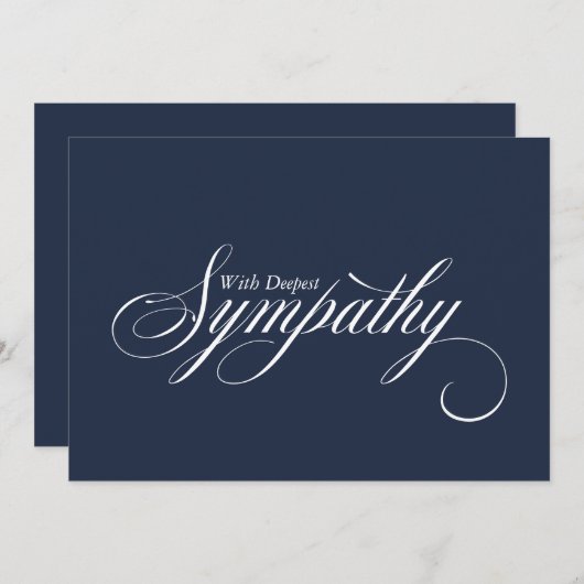Simple Blue Elegant Script Sympathy Card Aankondiging (Voorkant / Achterkant)