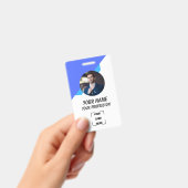 Simple Blue Employee ID Badge (Handheld)