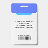 Simple Blue Employee ID Badge (Achterkant)
