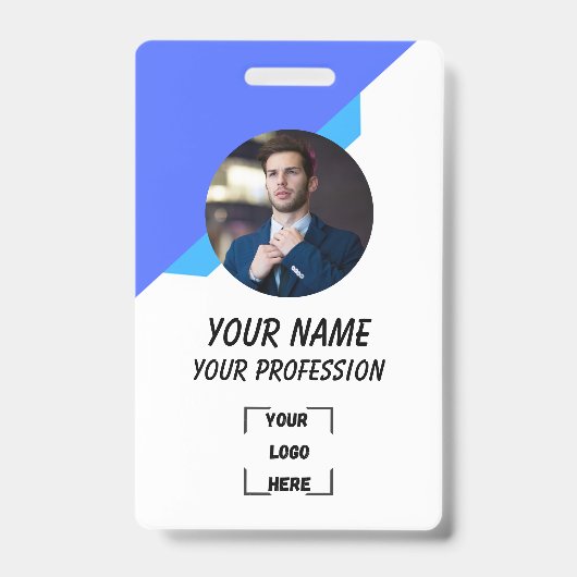 Simple Blue Employee ID Badge (Voorzijde)