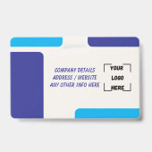 Simple Blue Employee ID Badge (Achterkant)