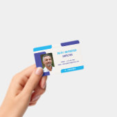 Simple Blue Employee ID Badge (Handheld)