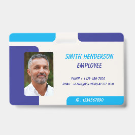 Simple Blue Employee ID Badge