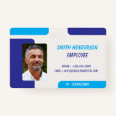 Simple Blue Employee ID Badge (Voorkant)