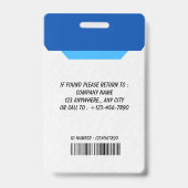 Simple Blue Employee ID Badge (Achterkant)