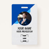 Simple Blue Employee ID Badge (Voorkant)