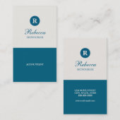 Simple Blue- en Cream-Visitekaartjes Visitekaartje (Voorkant / Achterkant)