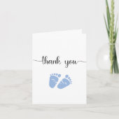 Simple Blue Feet Boy Baby shower Bedankkaart (Voorkant)