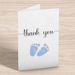 Simple Blue Feet Boy Baby shower Bedankkaart