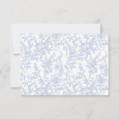 Simple Blue Floral Chinoiserie Classic Wedding Bedankkaart (Achterkant)