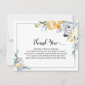 Simple Blue Floral Funeral Dank je Bedankkaart (Voorkant)