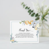 Simple Blue Floral Funeral Dank je Bedankkaart (Staand voorkant)