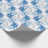 Simple Blue Floral Mr & Mrs Wedding Cadeaupapier (Hoek)