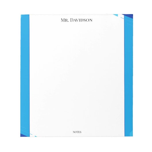 Simple Blue Frame Notepad Notitieblok (Voorkant)