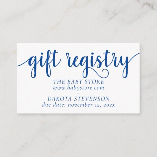 Simple Blue Gift Registry | Cerulean Any Event Informatiekaartje (Voorkant)