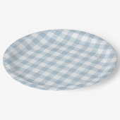 Simple Blue Gingham Papieren Bordje (Gekanteld)